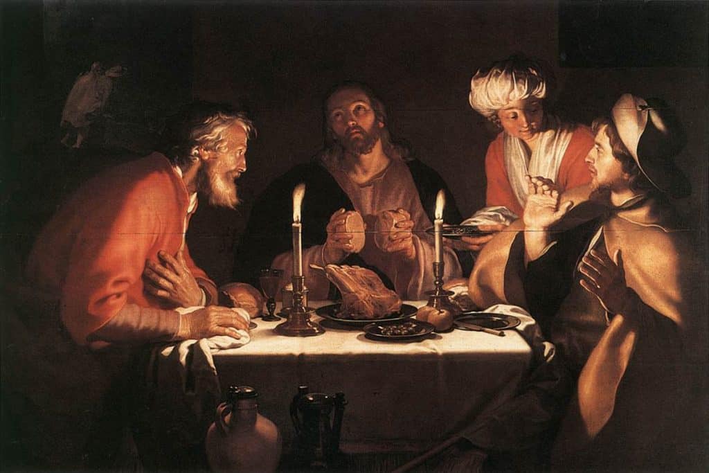 Les Disciples d'Emmaus, 1622, Abraham Bloemaert .