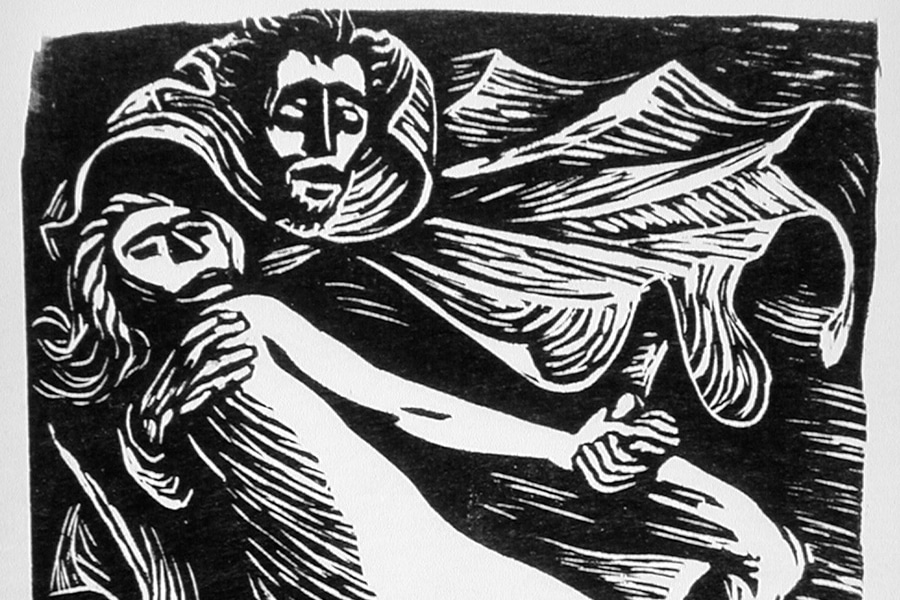 « Faust dansant avec la jeune sorcière » par Ernst Barlach, 1922 *