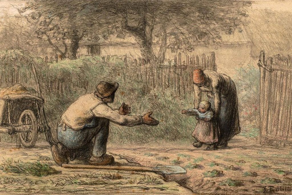 Premiers pas, Jean-François Millet, c. 1858-66