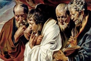 Les quatre évangélistes par Jacob Jordaens, 1625.