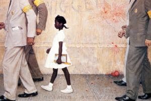 « Le problème dans lequel nous vivons tous » par Norman Rockwell, 1964.