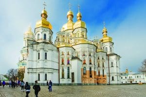 Cathédrale de la laure des Grottes de Kiev. Kiev est le berceau de l’Ukraine mais aussi de la Russie.