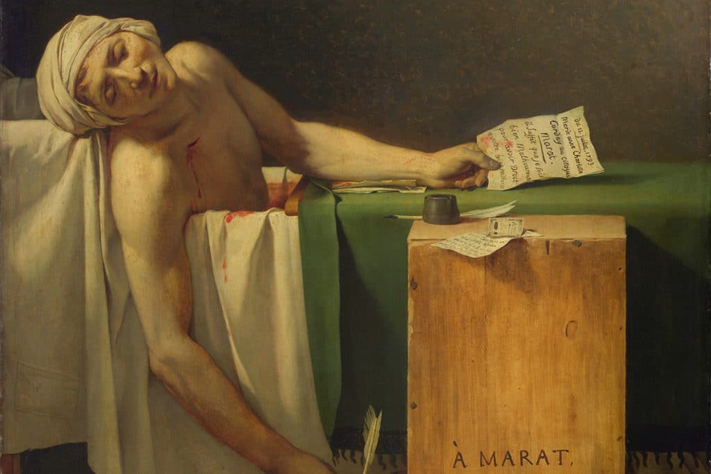 Marat assassiné, Jacques-Louis David, 1793.