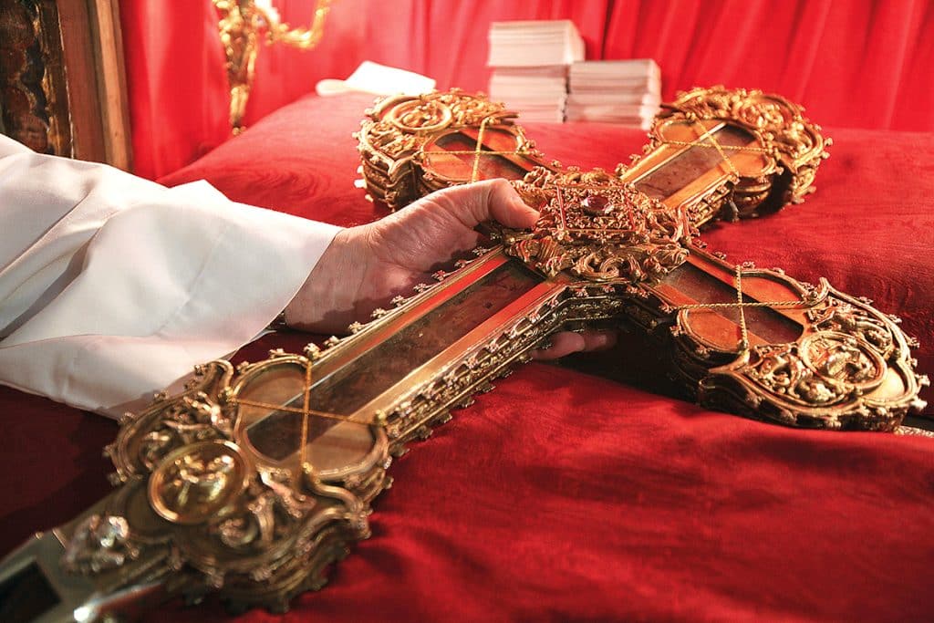 Relique de la Sainte-Croix au monastère de Santo Toribio à Liebana, Espagne.