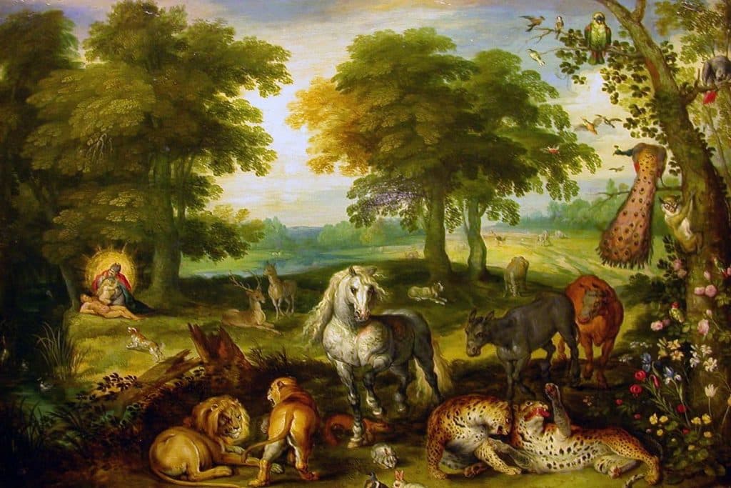 Le Paradis terrestre avec la création d'Eve, Jan Brueghel le Jeune, vers 1630