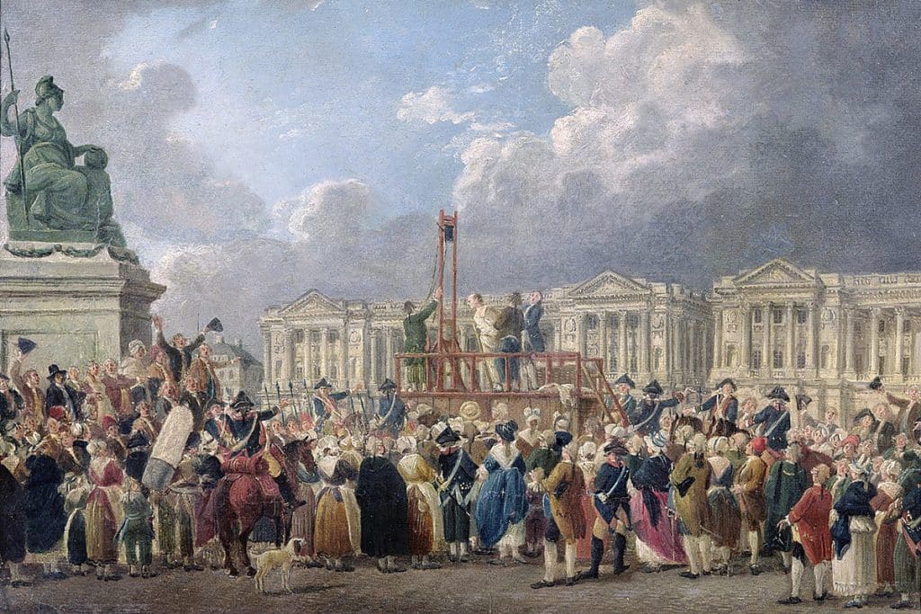 Une exécution capitale, place de la Concorde, vers 1793.