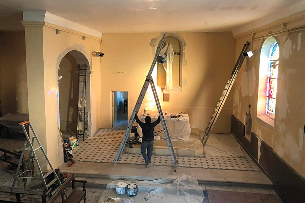 Le chantier de l’église de Meissein, en Meurthe-et-Moselle.