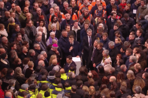 Emmanuel Macron à Notre-Dame de Paris s’adresse aux artisans et aux mécènes, 29 novembre 2024.